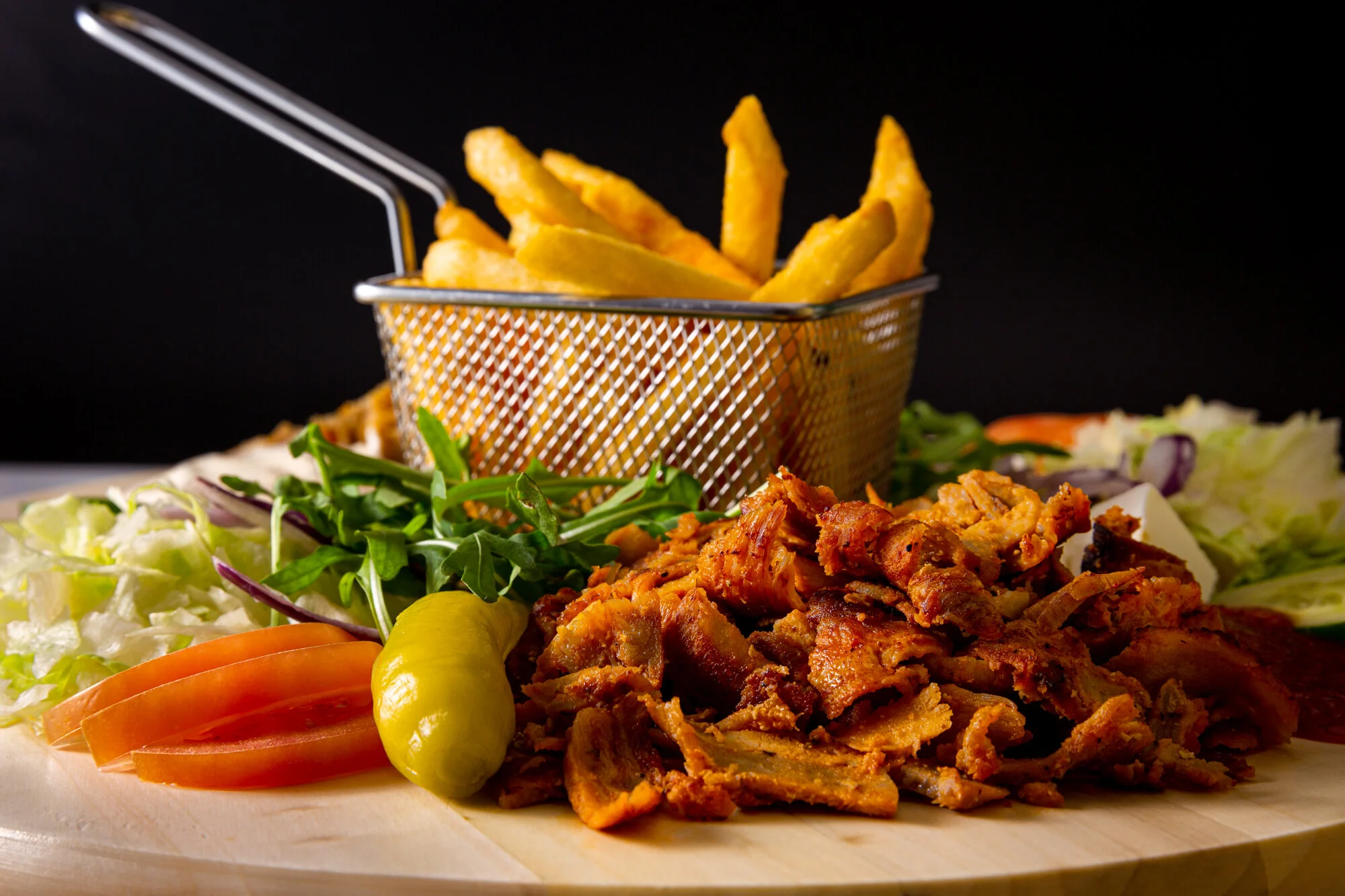 A prepared kebab dish ready to be served